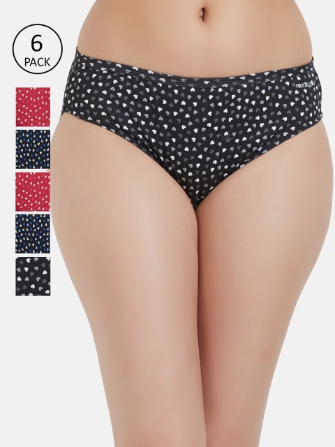 

Fruit of the loom Women Pack of 6 Printed Bikini Briefs FBKP01-DA1P5, Black