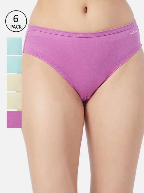 

Fruit of the loom Women Pack of 6 Solid Bikni Briefs FBKS01-LA2S3, Yellow