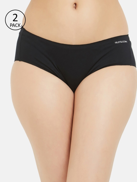 

Fruit of the loom Women Pack of 2 Black Solid Basic Briefs FHPS04-A1S1