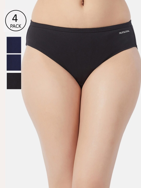 

Fruit of the loom Women Pack of 4 Solid Basic Briefs FBKS02-2P-DA1S3, Black