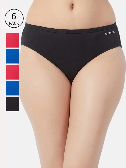 

Fruit of the loom Women Pack of 6 Solid Bikini Briefs FBKS01-DA2S8, Blue