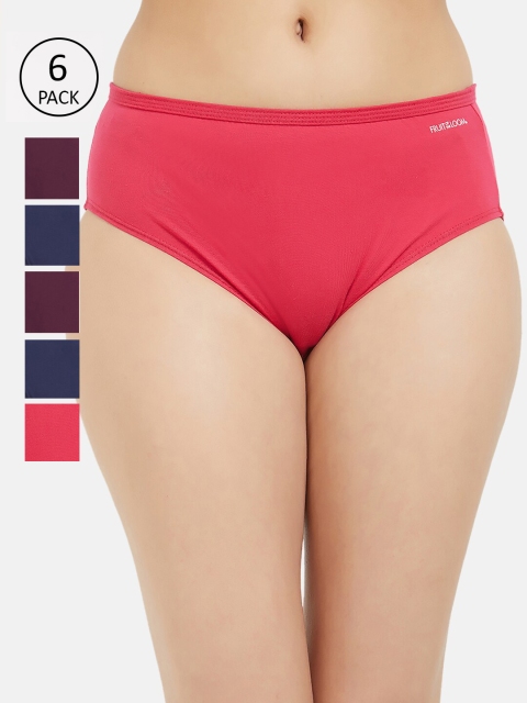 

Fruit of the loom Women Pack of 6 Solid Hipster Briefs FHPS01-DA2S6, Burgundy