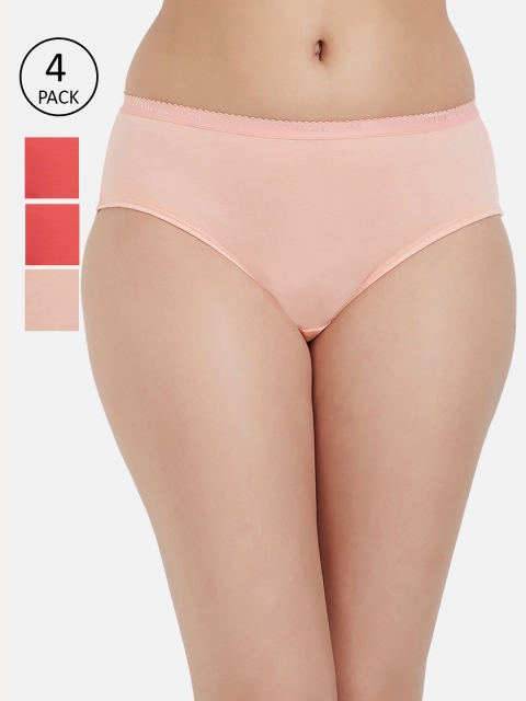 

Fruit of the loom Women Pack of 4 Solid Hipster Briefs FHPS02-2P-LA2S8, Peach
