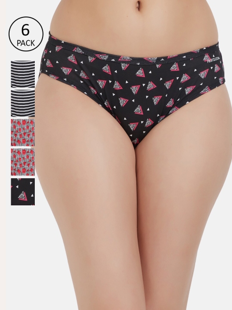 

Fruit of the loom Women Pack of 6 Hipster Briefs FBKP01-3P-DA1P1, Black