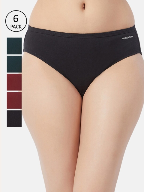 

Fruit of the loom Women Pack of 6 Solid Hipster Briefs FBKS01-3P-DA1S4, Rust