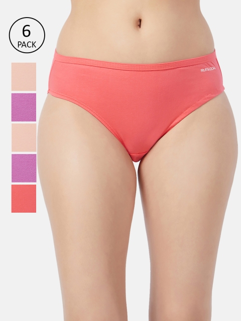 

Fruit of the loom Women Pack of 6 Solid Hipster Briefs FBKS01-3P-LA1S2, Peach