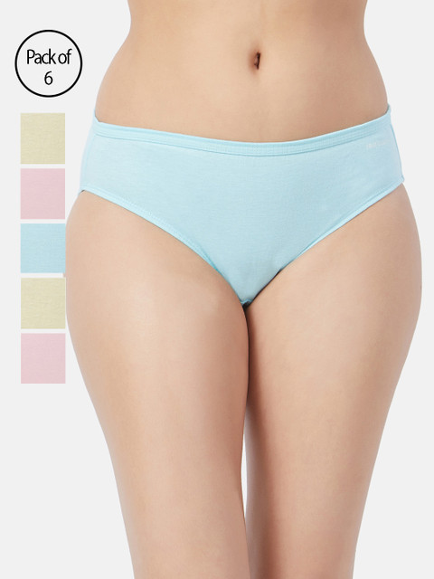 

Fruit of the loom Women Pack of 6 Solid Hipster Briefs FBKS01-3P-LA1S1, Pink