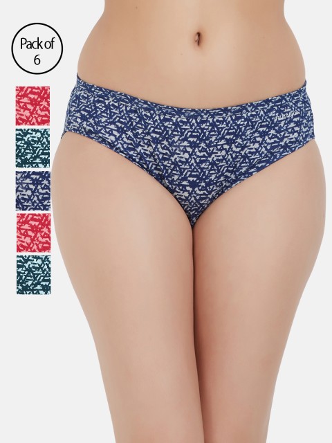 

Fruit of the loom Women Pack of 6 Printed Hipster Briefs FBKP01-3P-DA1P4, Pink