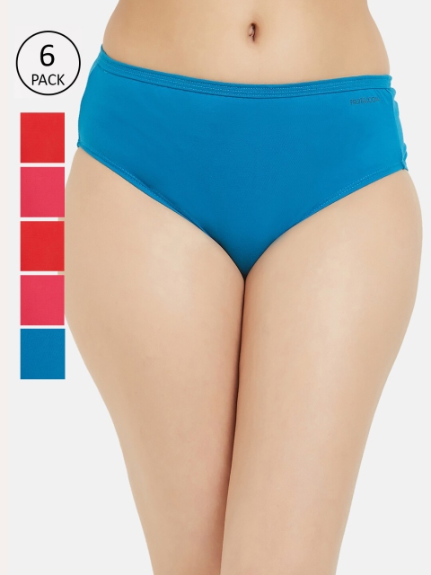 

Fruit of the loom Women Pack of 6 Solid Hipster Briefs FHPS01-3P-DA1S3, Red