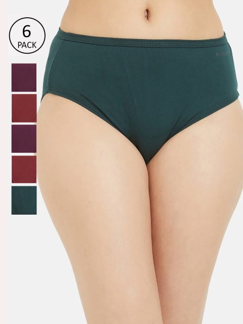 

Fruit of the loom Women Pack of 6 Solid Hipster Briefs FHPS01-3P-DA2S9, Maroon