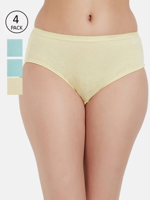 

Fruit of the loom Women Pack of 4 Solid Hipster Briefs FHPS02-2P-LA2S4, Yellow
