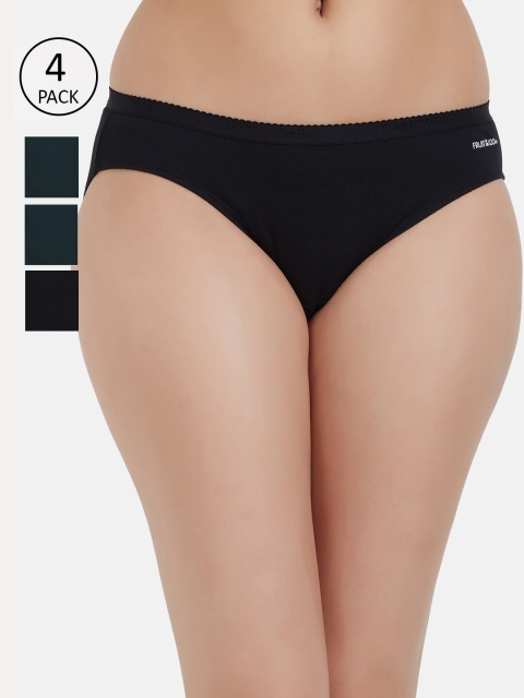 

Fruit of the loom Women Pack of 4 Solid Bikini Briefs FBKS02-2P-DA1S10, Black