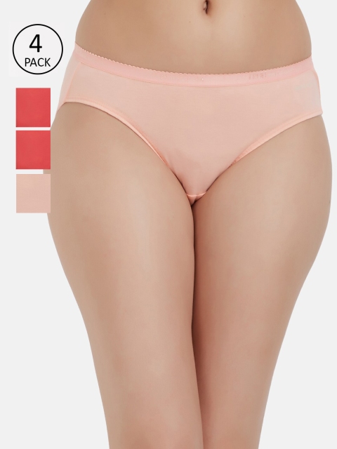 

Fruit of the loom Women Pack of 4 Solid Hipster Briefs FBKS02-2P-LA2S8, Coral