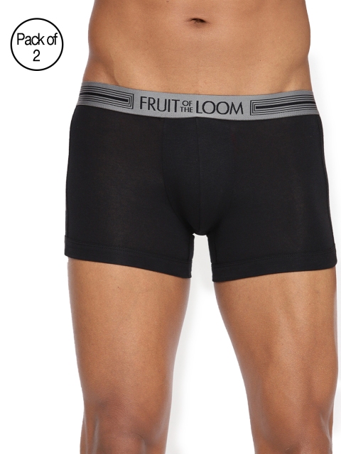 

Fruit of the Loom Men Pack of 2 Black Solid Flex Trunks MTR20-A1S1