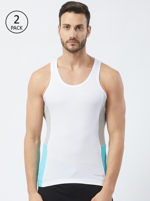 

Fruit of the loom Men Pack of 2 Intellifresh Innerwear Vests MFV02-A1S4, White