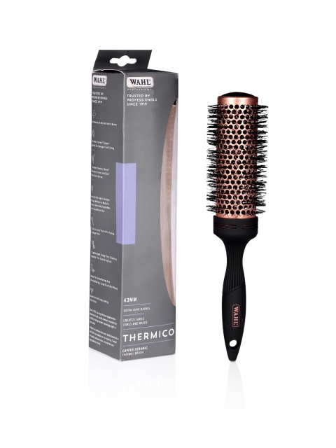 

WAHL Men Copper Ceramic Round Thermal Hair Brush WPHB8-4324, Black
