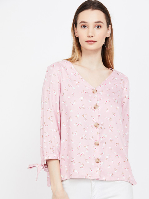 

Bossini Women Pink Floral Print Top
