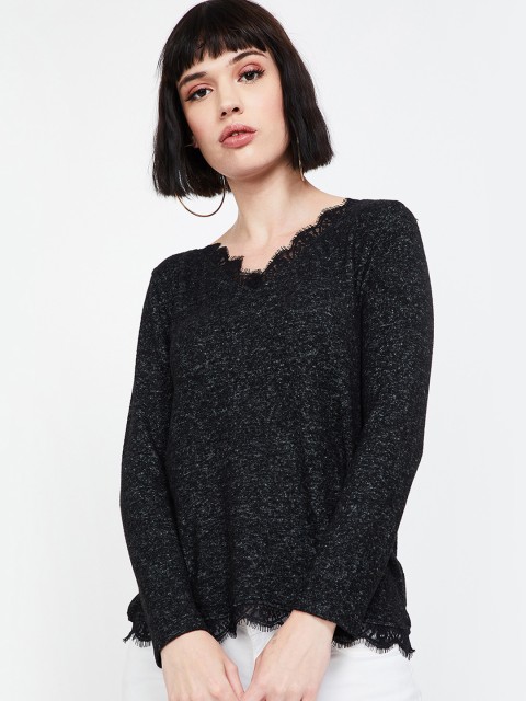 

Bossini Women Black Self Design Top