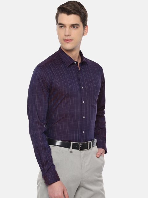

Van Heusen Men Purple Slim Fit Checked Formal Shirt