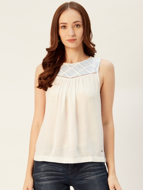 

Xpose Women Off-White Solid Top
