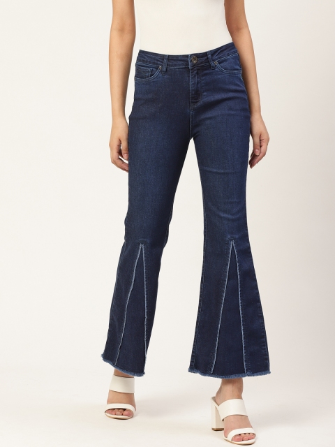 

Xpose Women Navy Blue Flared High-Rise Clean Look Bell Bottom Stretchable Jeans