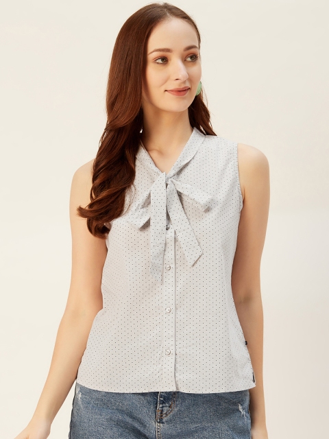 

Xpose Women Blue Ditsy Print Shirt Style Top