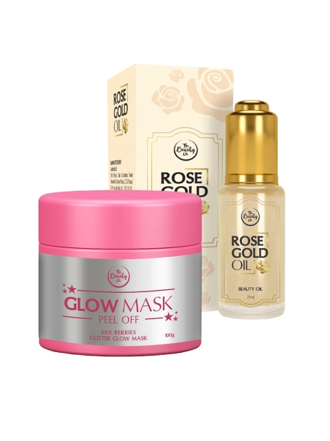 

The Beauty Co. Set Of Beauty Oil & Glow Mask, Rose gold