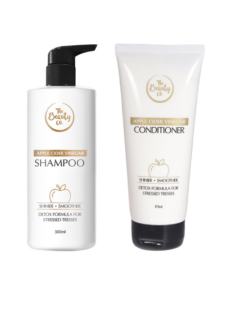 

The Beauty Co. Set Of Apple Cider Vinegar Shampoo & Conditioner, White