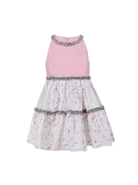 

A Little Fable Girls Pink Printed Fit and Flare Dress