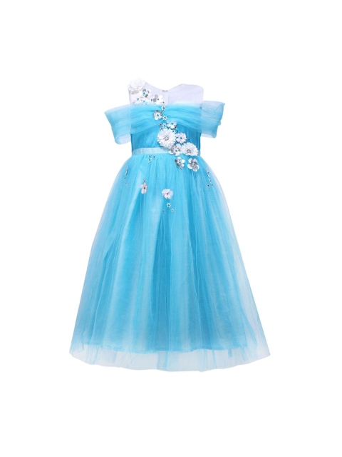 

A Little Fable Girls Blue Embellished Fit and Flare Dress