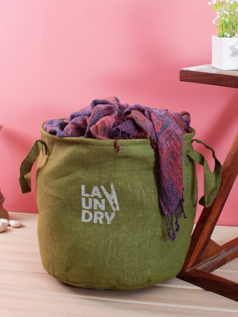 

Rajasthan Decor Green Solid Foldable Laundry Bag