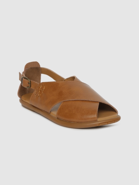 

MERAKI Women Brown Solid Leather Flats