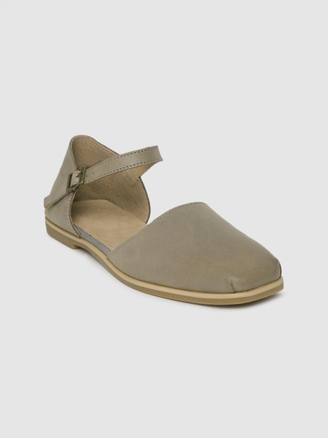 

MERAKI Women Grey Solid Leather Flats