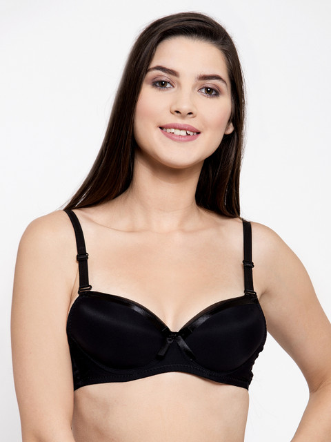 

GRACIT Black Solid Underwired Lightly Padded Push-Up Bra PW303-01
