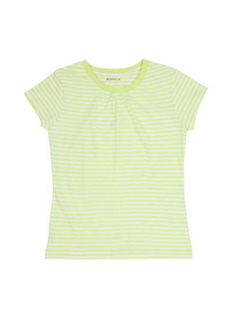 

POPPERS by Pantaloons Girls Green Striped Round Neck T-shirt