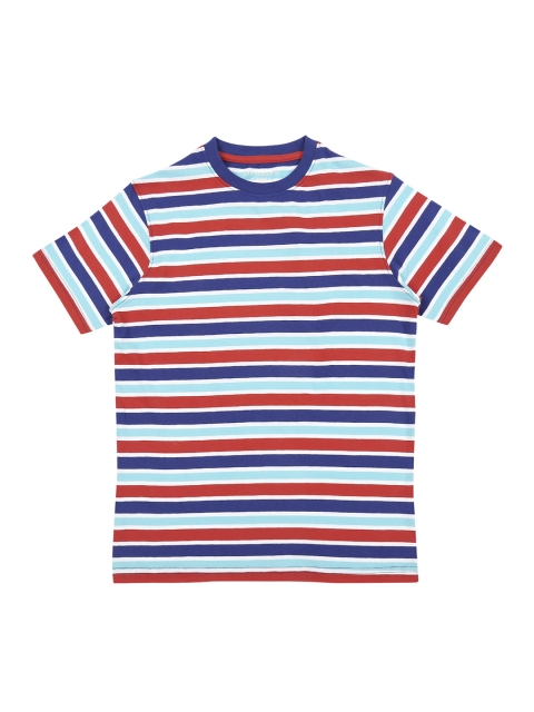 

POPPERS by Pantaloons Boys Red Striped Round Neck Pure Cotton T-shirt
