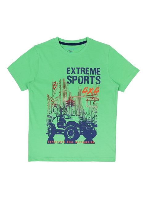 

POPPERS by Pantaloons Boys Green & Blue Printed Round Neck T-shirt