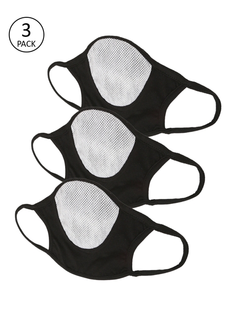 

Magnetic Designs Unisex 3 Pcs Black 4-Ply Anti-Pollution Reusable Outdoor Face Masks