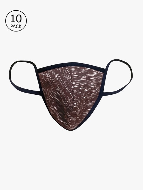 

Clovia Adults Brown Pack of 10 Reusable 3-Layer Cloth Masks