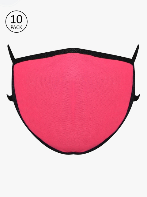 

Clovia Adults Pink Pack of 10 Reusable 3-Layer Cloth Masks