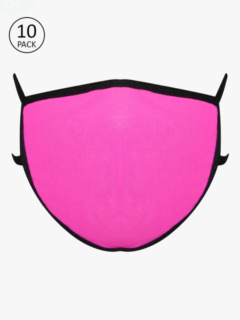 

Clovia Adults Pink Pack of 10 Reusable 3-Layer Cloth Masks