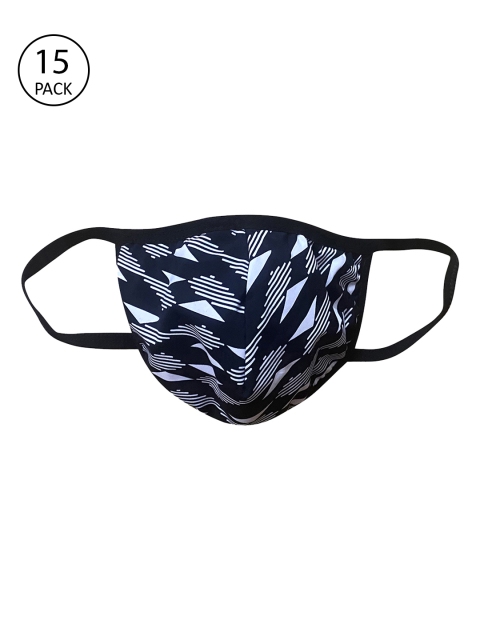 

Clovia Adults Blue & White Pack of 15 Reusable 3-Layer Cloth Masks