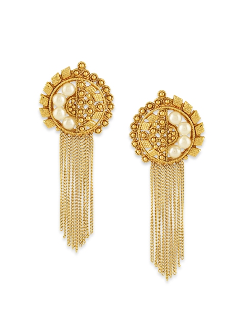 

AccessHer Gold-Plated Contemporary Drop Earrings
