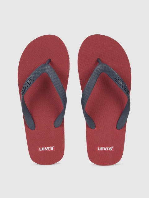 

Levis Men Red & Navy Blue Solid DIXON 2.0 Thong Flip-Flops