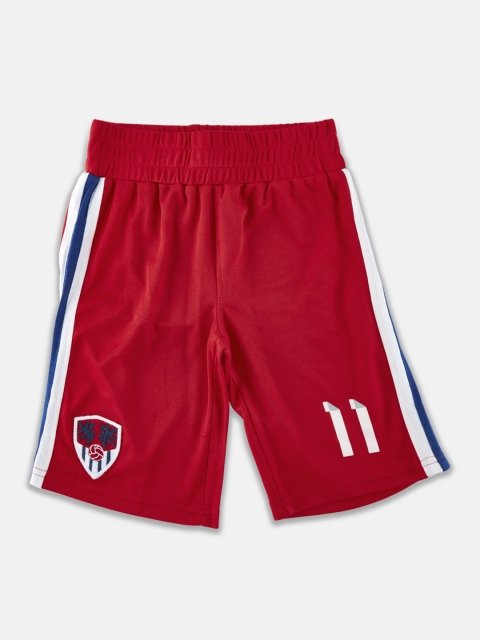 

CHALK by Pantaloons Boys Red Striped Regular Fit Regular Shorts