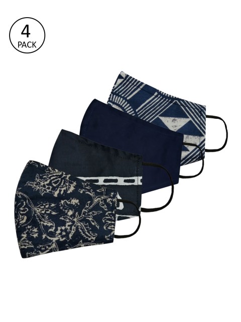 

Anouk Adults Multicoloured Pack of 4 Printed Reusable 3-Layer Protective Fashion Masks, Multi