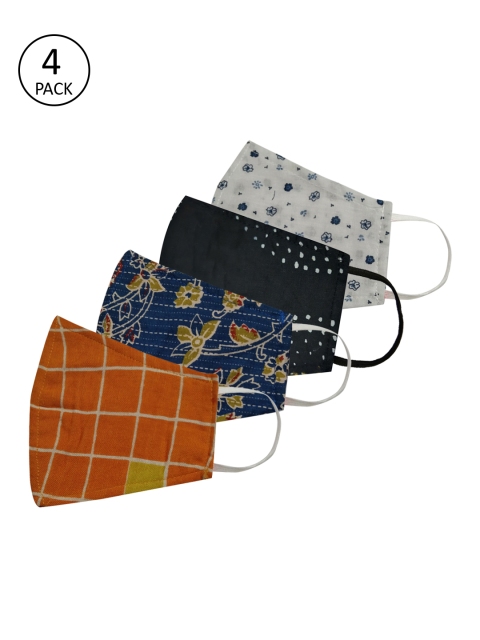 

Anouk Adults Multicoloured Pack of 4 Printed Reusable 3-Layer Protective Fashion Masks, Multi