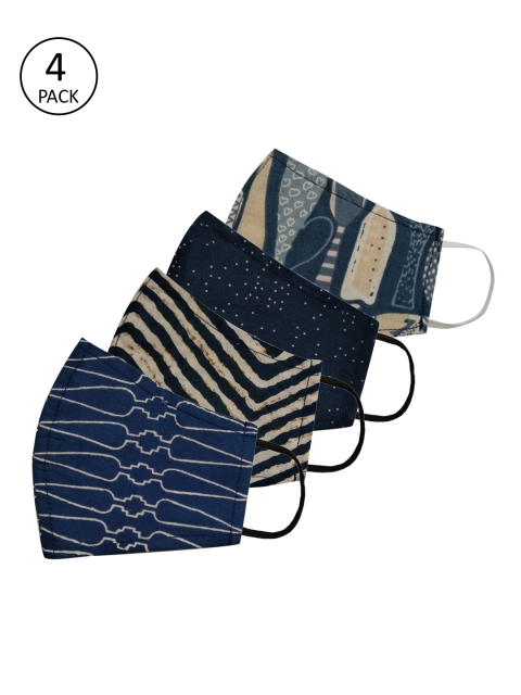 

Anouk Adults Multicoloured Pack of 4 Printed Reusable 3-Layer Protective Fashion Masks, Multi