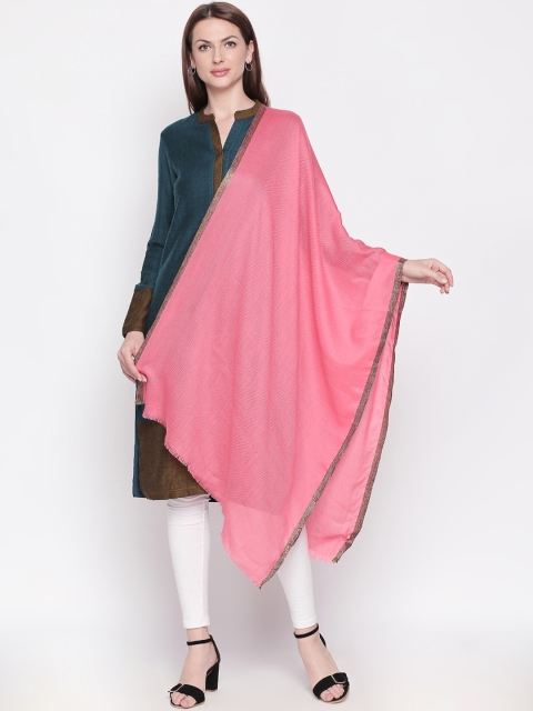 

RANGMANCH BY PANTALOONS Pink Solid Wool Shawl