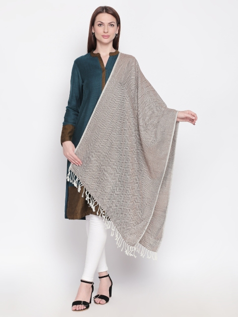 

RANGMANCH PLUS by Pantaloons Women Beige Woven Design Woolen Shawl